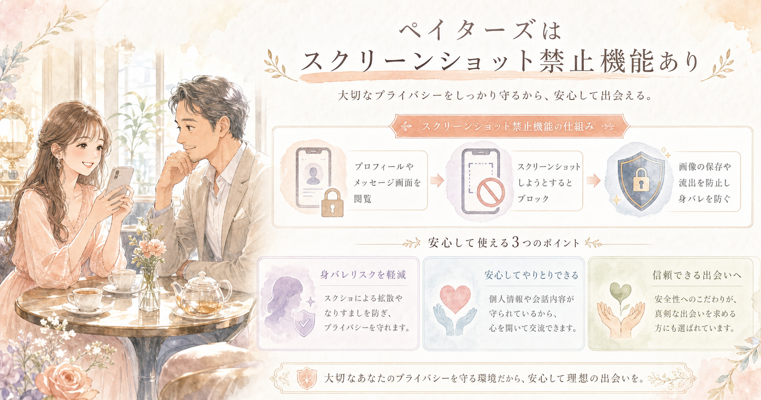 第3位:paters(ペイターズ)、スクリーンショット禁止機能あり