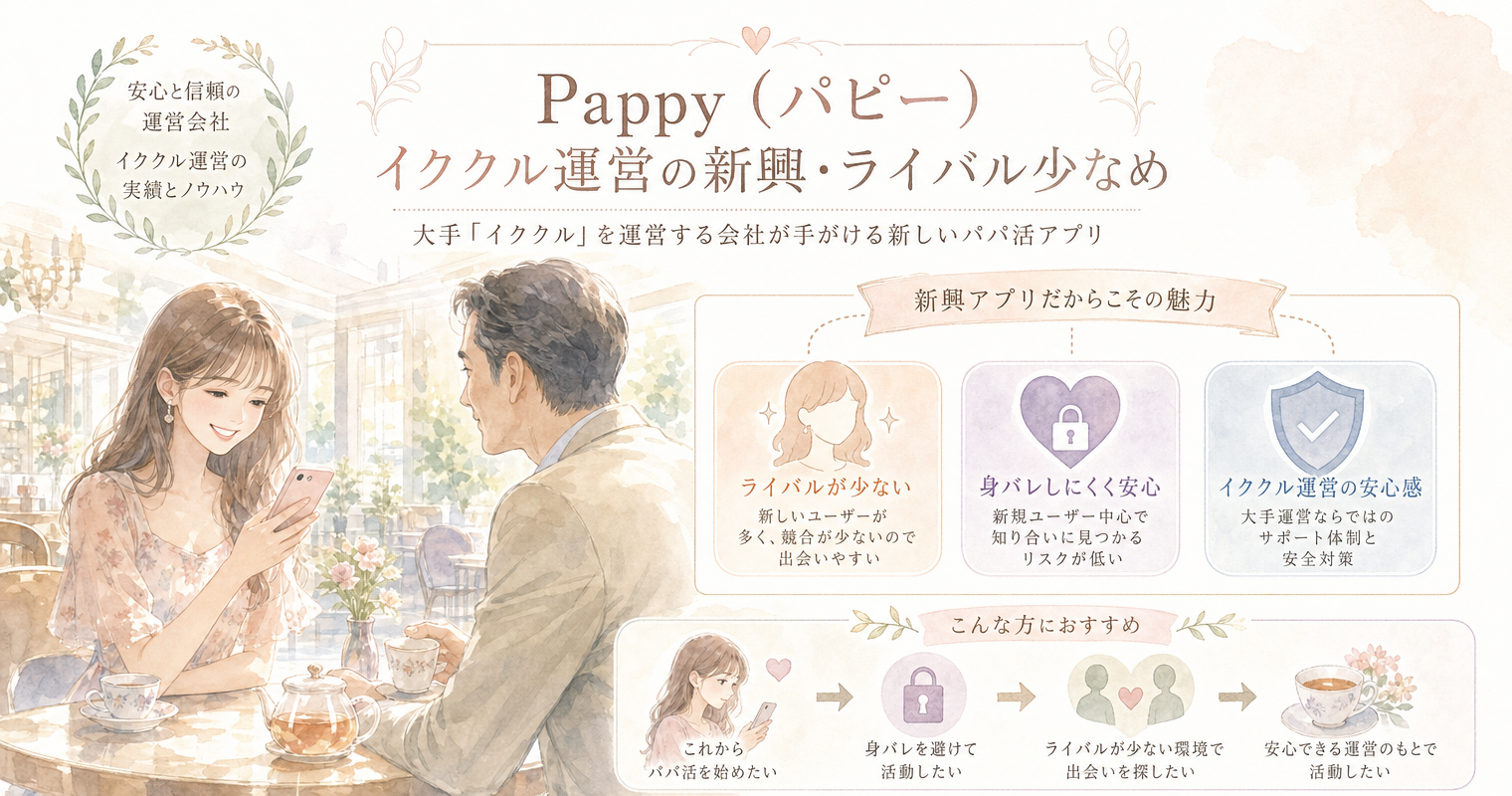第7位:Pappy(パピー)、イククル運営の新興・ライバル少なめ
