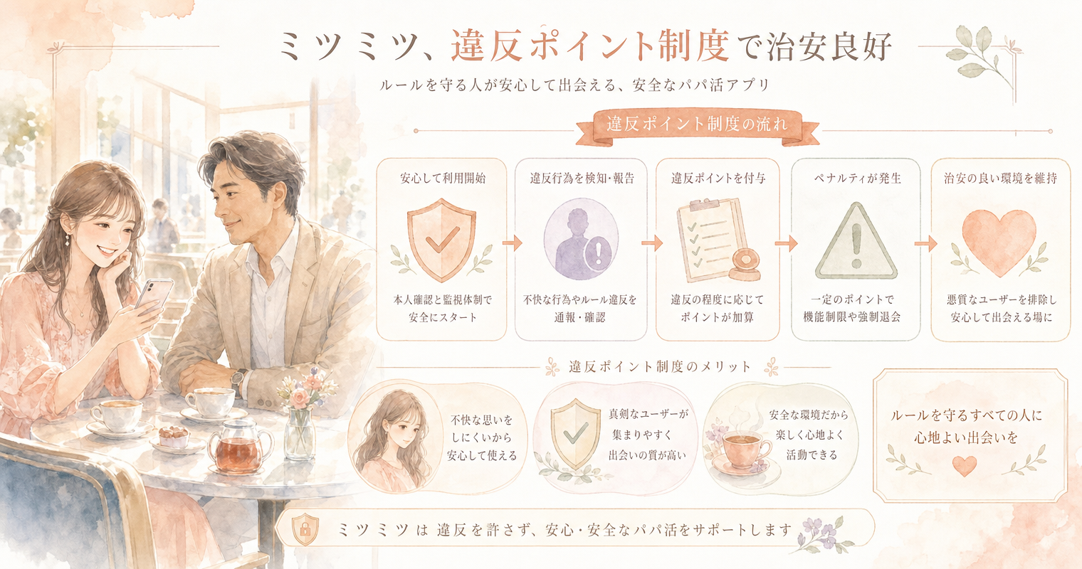 第10位:ミツミツ、違反ポイント制度で治安良好