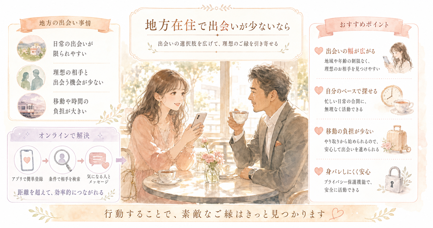 地方在住で出会いが少ないなら