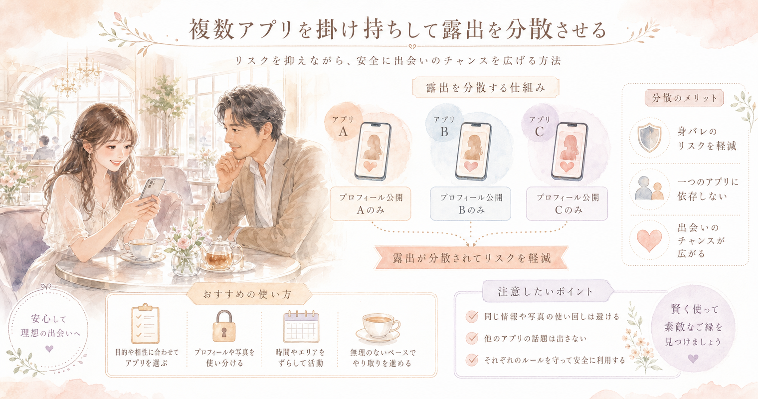 複数アプリを掛け持ちして露出を分散させる