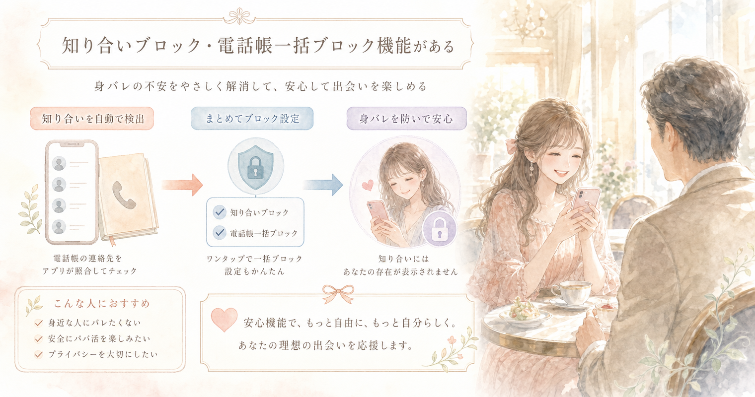 知り合いブロック・電話帳一括ブロック機能がある