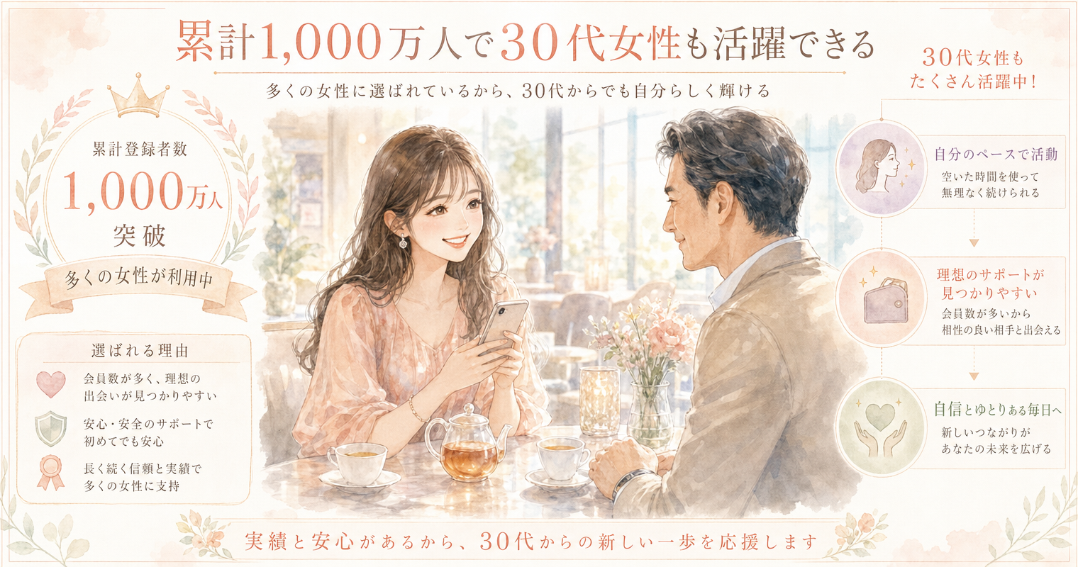 累計1,000万人で30代女性も活躍できる