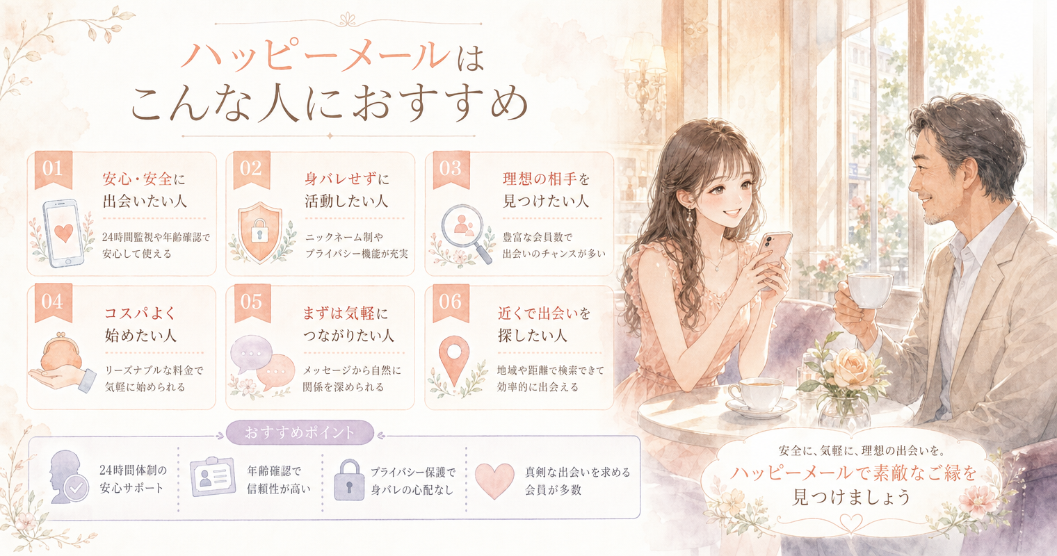 ハッピーメールはこんな人におすすめ