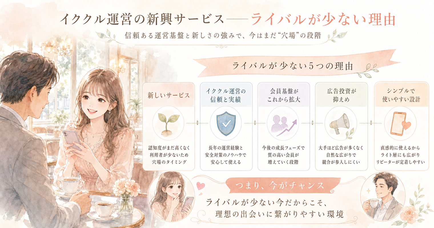 イククル運営の新興サービス——ライバルが少ない理由