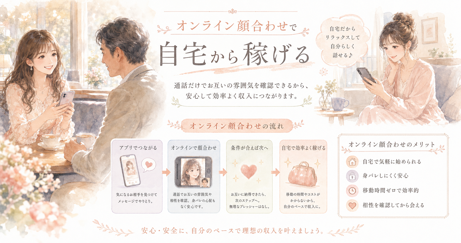 オンライン顔合わせで自宅から稼げる