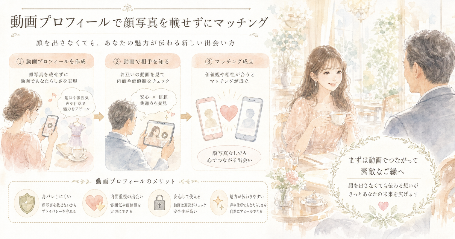 動画プロフィールで顔写真を載せずにマッチング