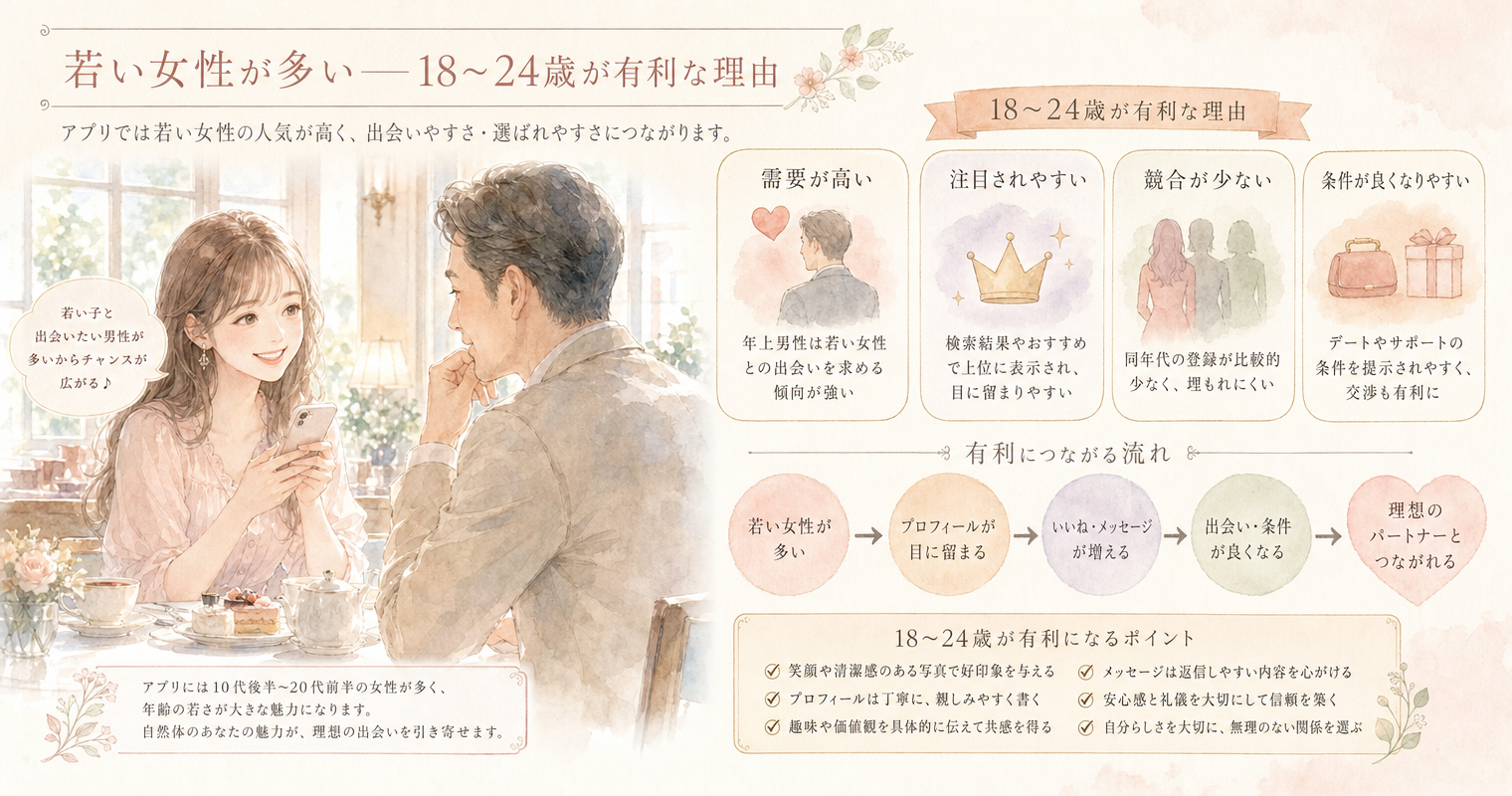 若い女性が多い——18〜24歳が有利な理由