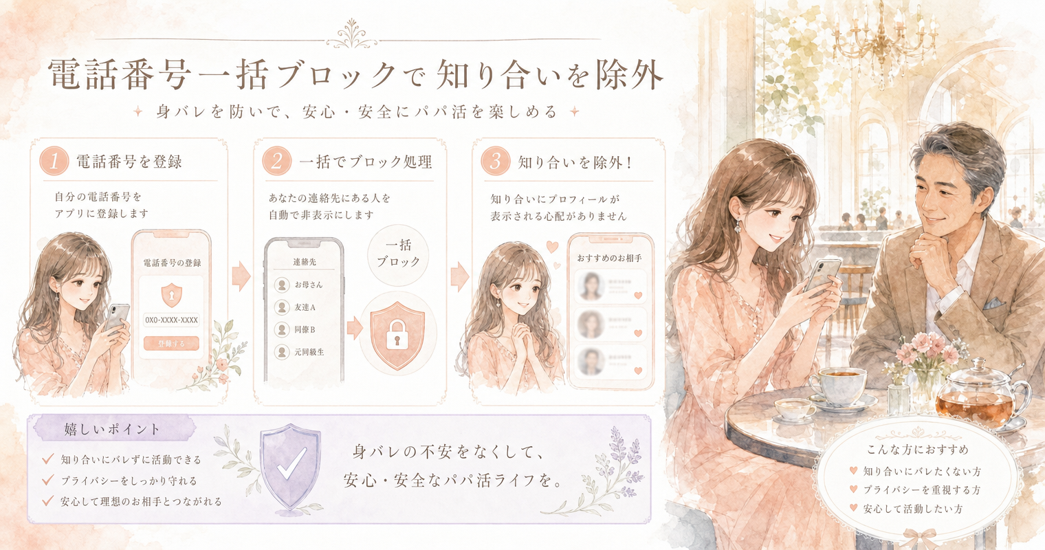 電話番号一括ブロックで知り合いを除外