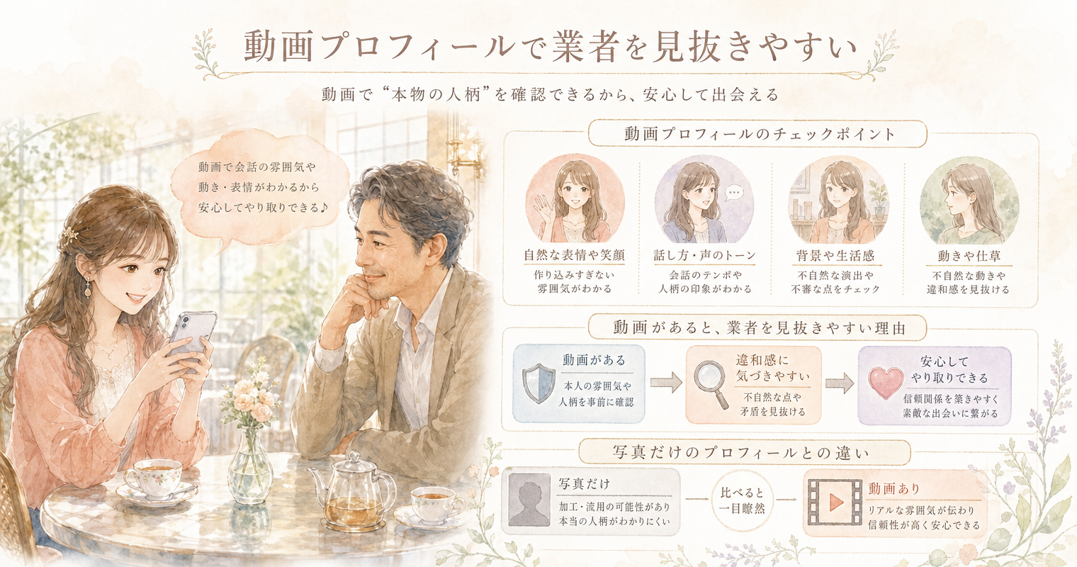 動画プロフィールで業者を見抜きやすい