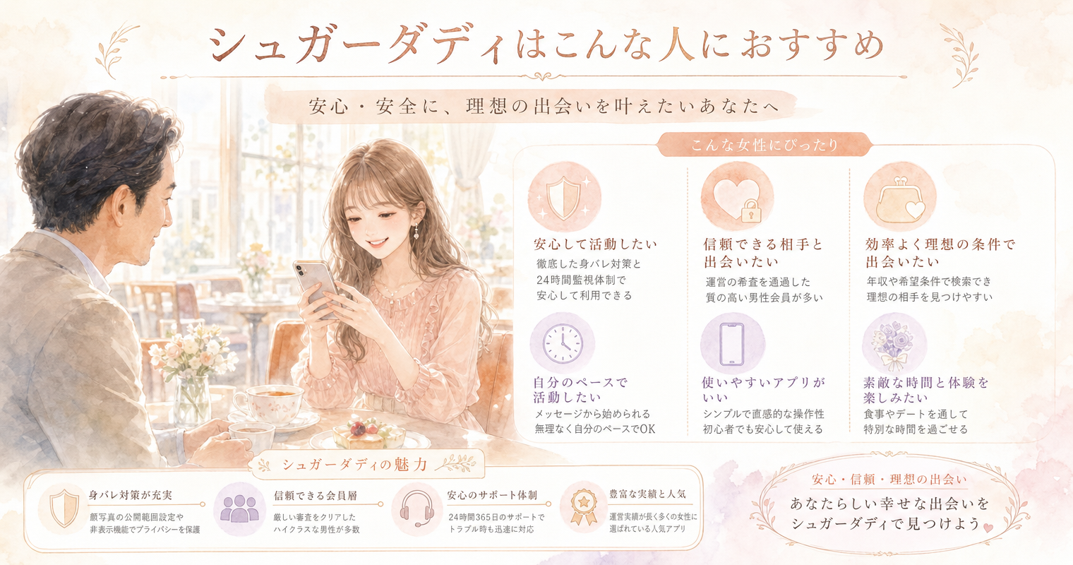 シュガーダディはこんな人におすすめ