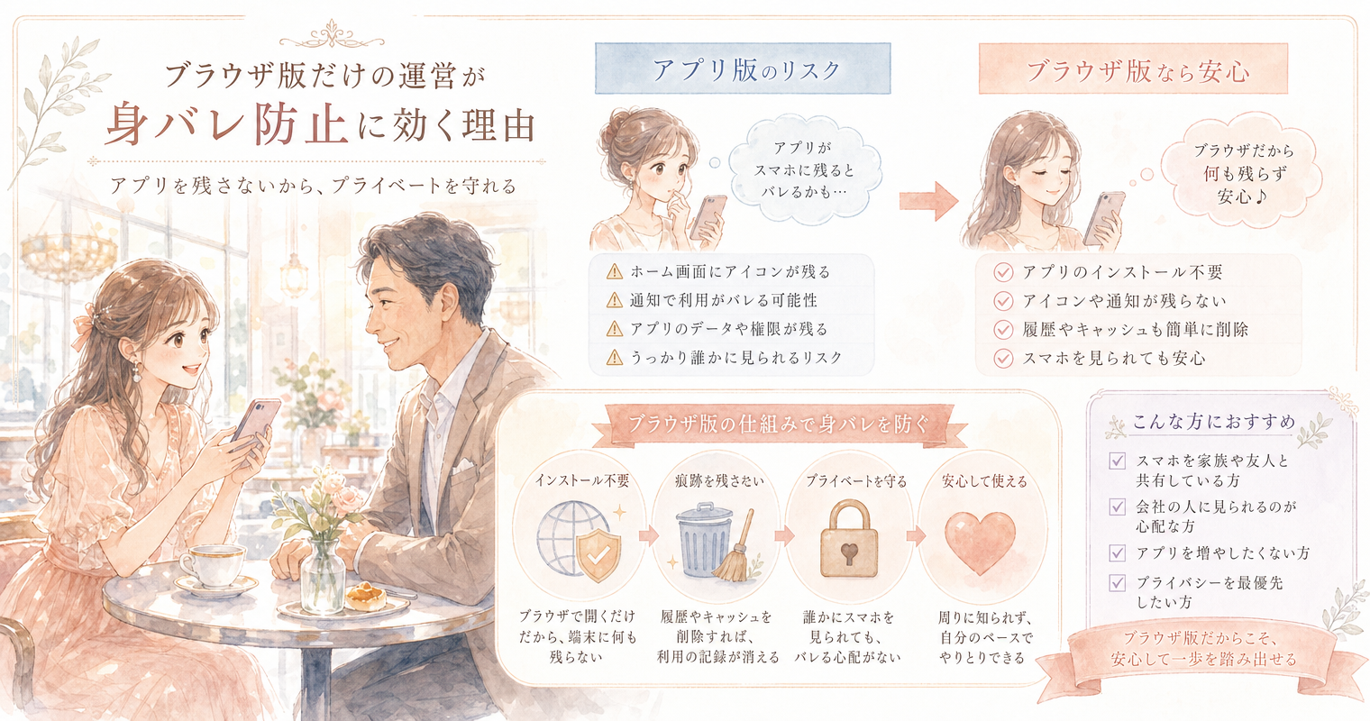 ブラウザ版だけの運営が身バレ防止に効く理由